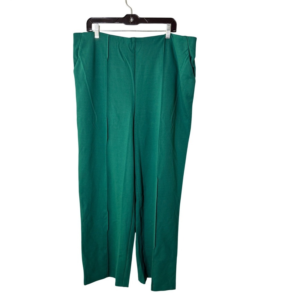 Liz Claiborne Wide Leg Trousers Bold Emerald Green Size XXL Tall NWT - Picture 2 of 8